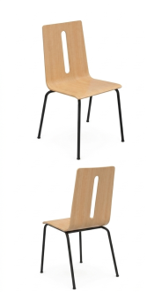 Chaise Wood 4 pieds métal